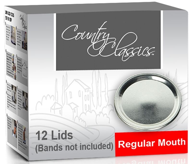 Country Classics Regular Mouth Canning Jar Lid, 12-Pk