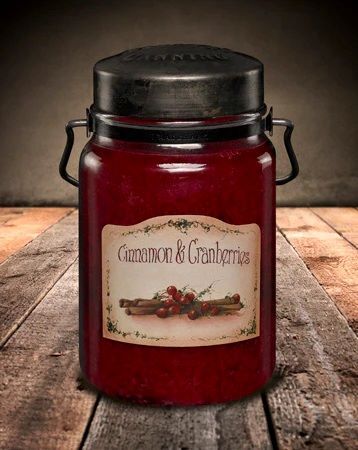 McCall's Candles Cinnamon and Cranberries Classic Jar Candle, 26-Oz