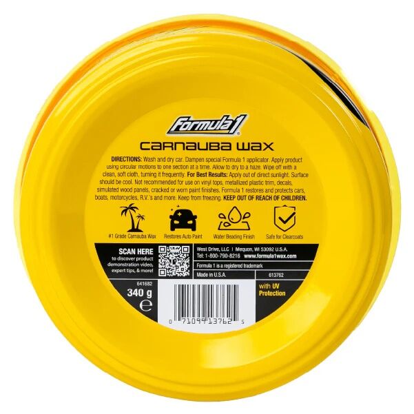 Formula1 Carnauba Paste Wax, 12-Oz