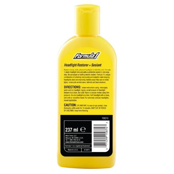 Formula1 Headlight Restorer & Sealant, 8-Oz