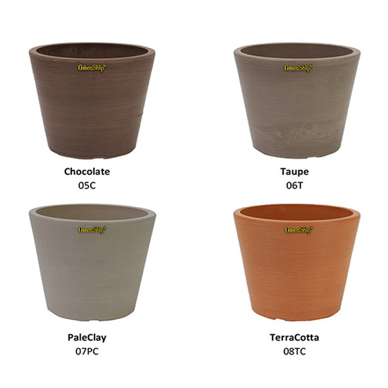 GreenShip Tall Cone Gravel Planter Taupe, 16-In