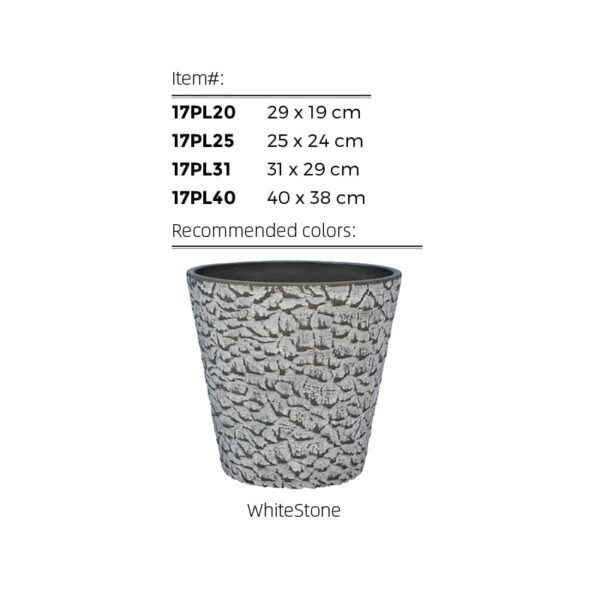 GreenShip Tall Cone Gravel Planter WhiteStone, 16-In