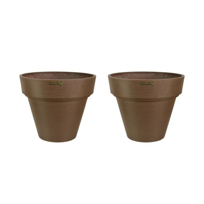 Green Ship Chocolate Large Planter With Drainage Hole, 10-In