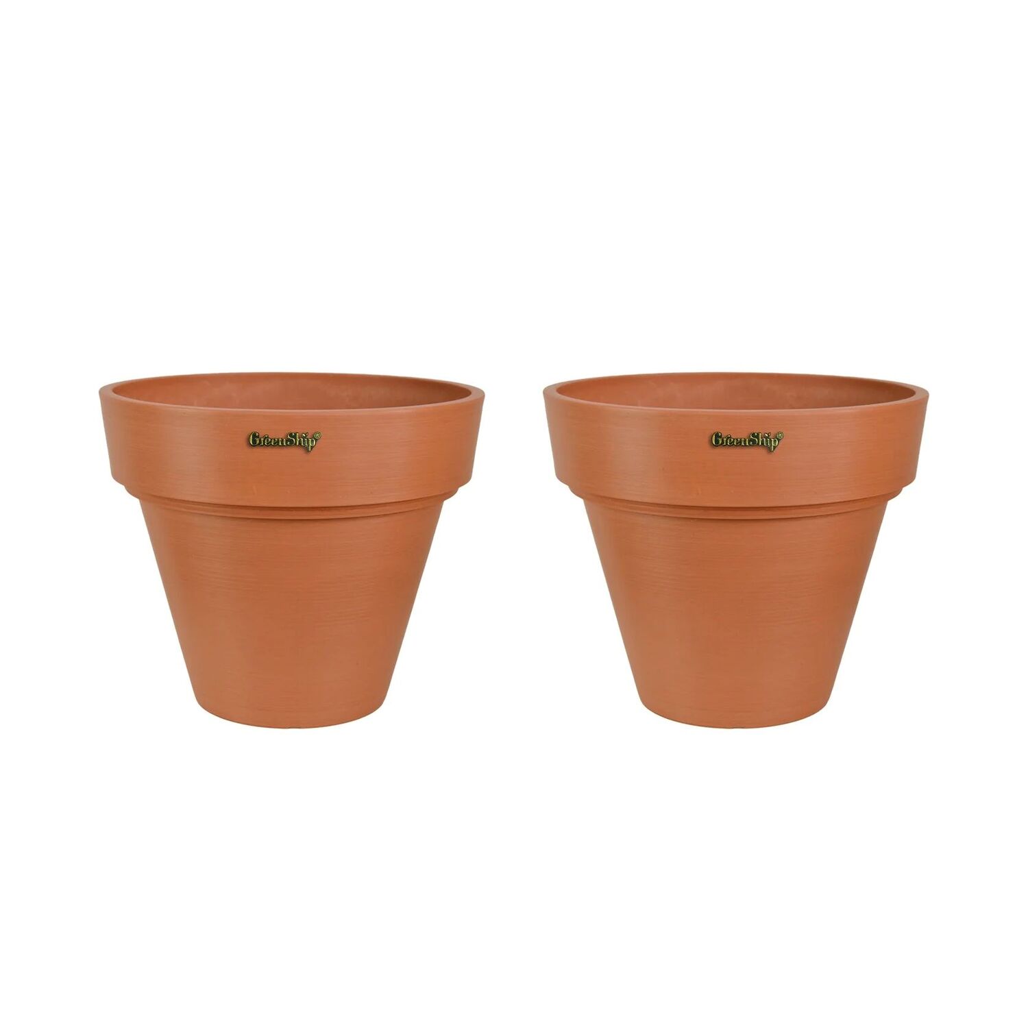 GreenShip  Large Planter with Drainage Hole Modern Terracotta Plant Pot, 10-In, 2-Pk