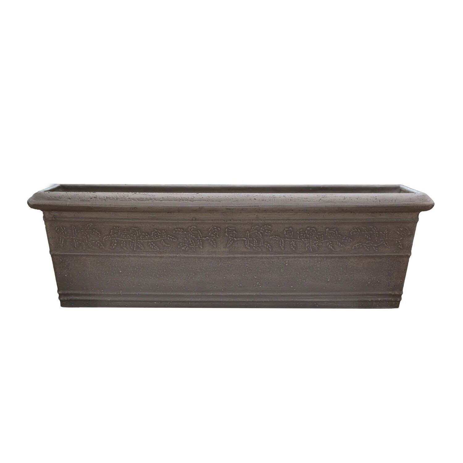 GreenShip Garden Classic Heavy Rim Long Large Taupe Box Planter, 23-In