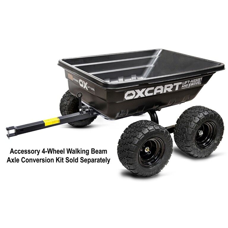 OxCart PRO-Grade Crewman Lift-Assist & Swivel Dump Cart W Run-Flat ATV-Grade MAG Tires, 15-17-Cu Ft