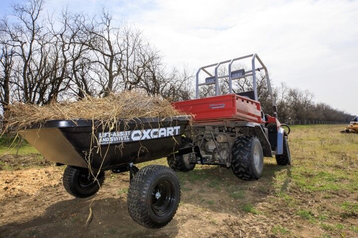 OxCart PRO-Grade Crewman Lift-Assist And Swivel Dump Cart With Run-Flat MAG Tires, 15-17-Cu Ft