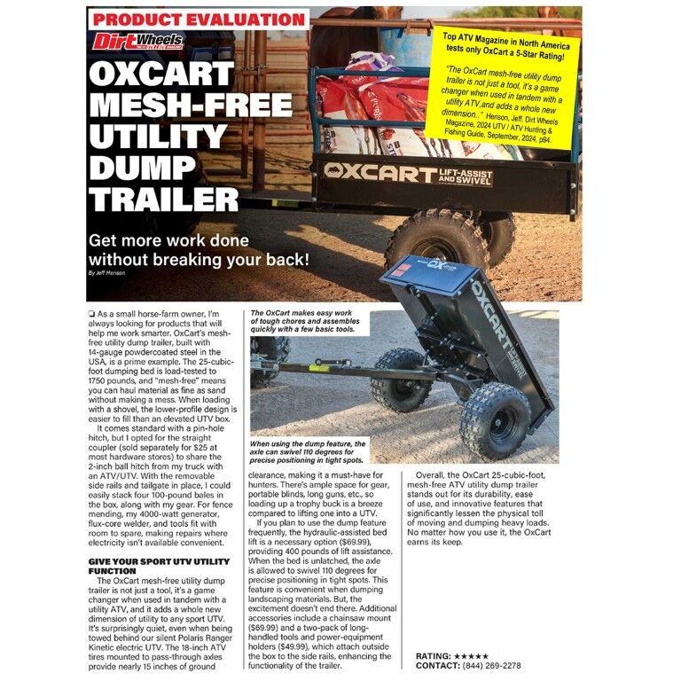 Territory 1750-Lb Mesh-Free ATV Lift-Assist & Swivel Utility Dump Trailer, 25-Cu Ft