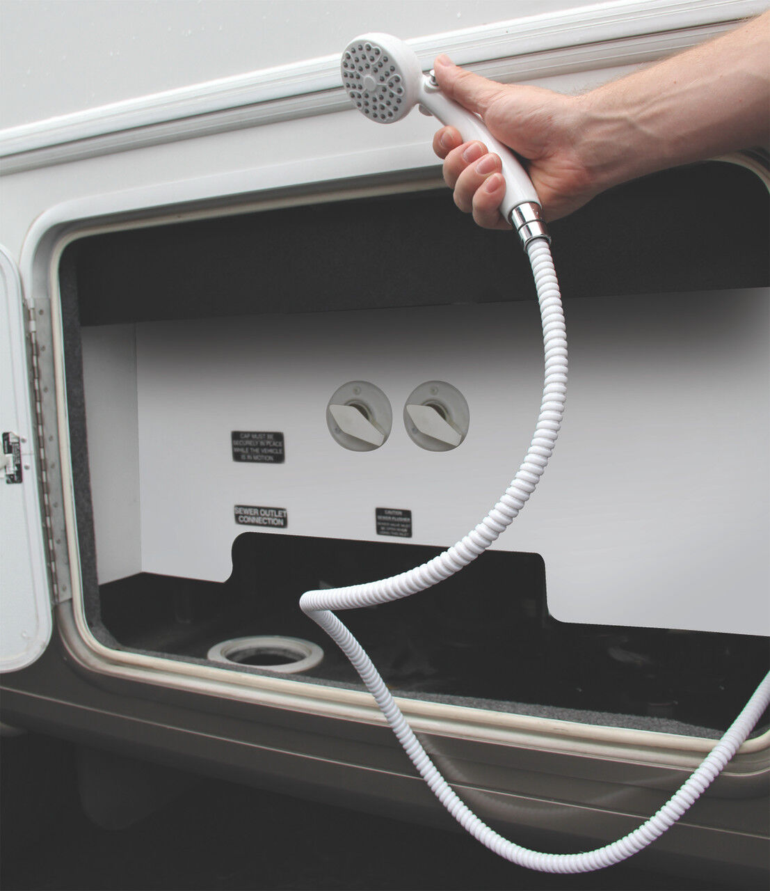 Camco White Shower Head with On/Off Switch