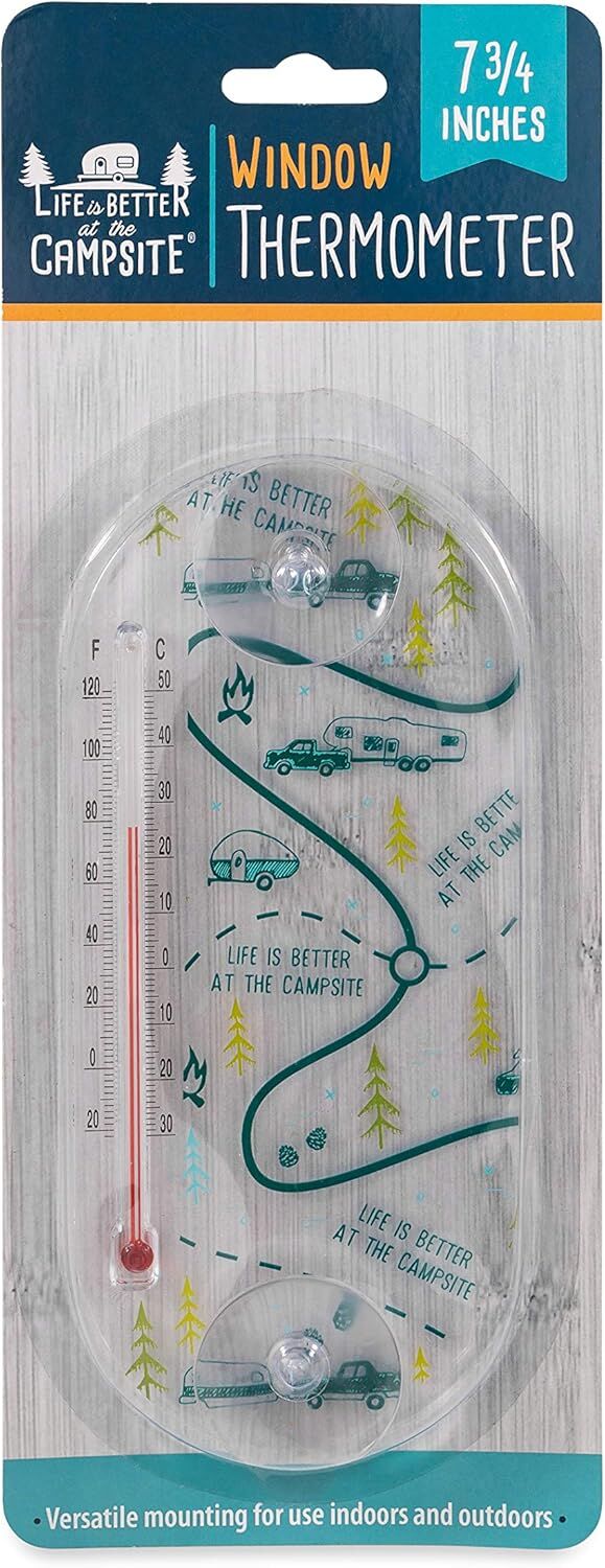 Camco Life is Better at The Campsite RV Map Design Window Thermometer