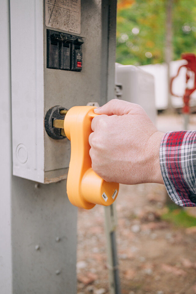 Camco Power Grip Electrical Offset RV Power Adapter