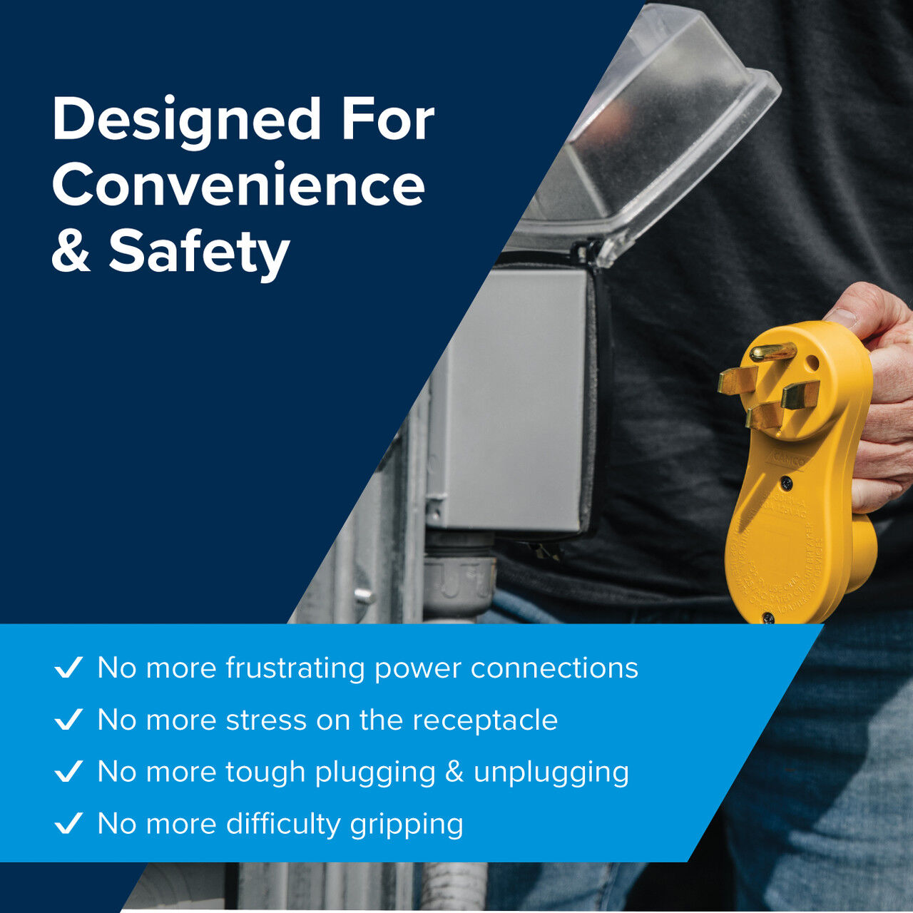 Camco Power Grip Electrical Offset RV Power Adapter