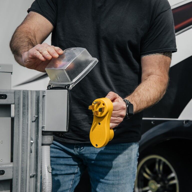 Camco Power Grip Electrical Offset RV Power Adapter