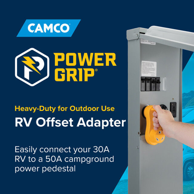 Camco Power Grip Electrical Offset RV Power Adapter