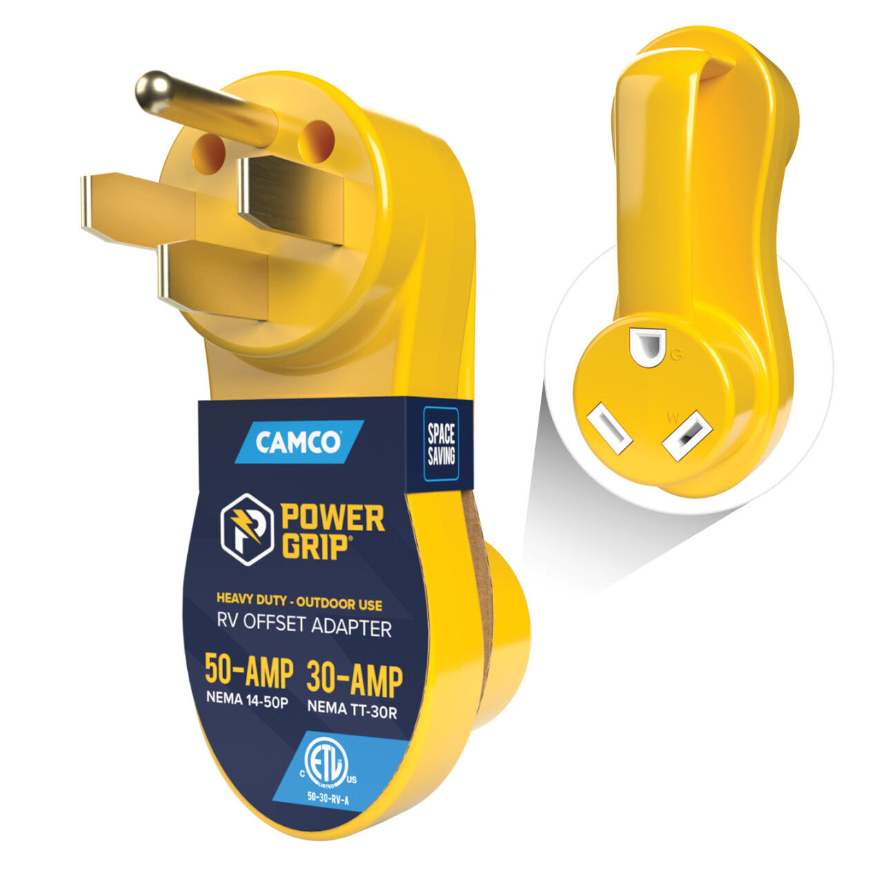 Camco Power Grip Electrical Offset RV Power Adapter