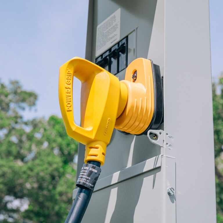 Camco Power Grip Two-Plug 15-A To Single 30-A Adapter