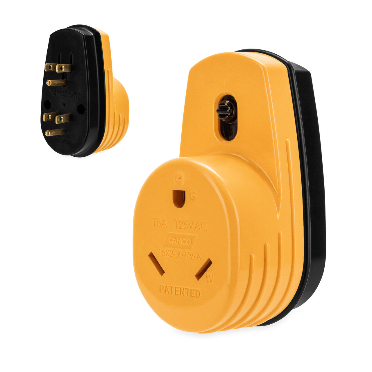 Camco Power Grip Two-Plug 15-A To Single 30-A Adapter