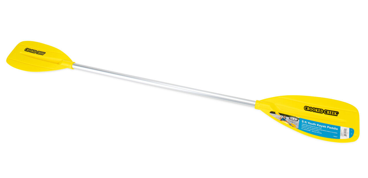 Crooked Creek Yellow Youth Symmetrical Kayak Paddle, 5-Ft