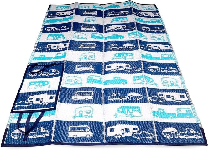 Camco Life is Better at The Campsite Reversible RV Pattern Handy Mat, 60-In x 78-In