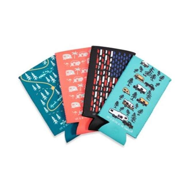 Camco Life is Better at the Campsite Skinny Can Holders, 4-Pk