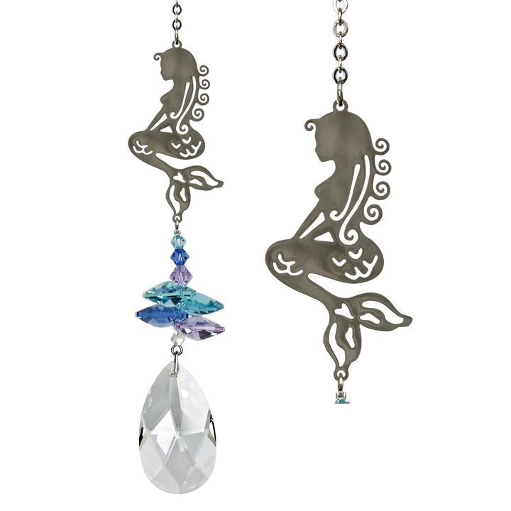Woodstock Chimes Crystal Fantasy Suncatcher, Mermaid