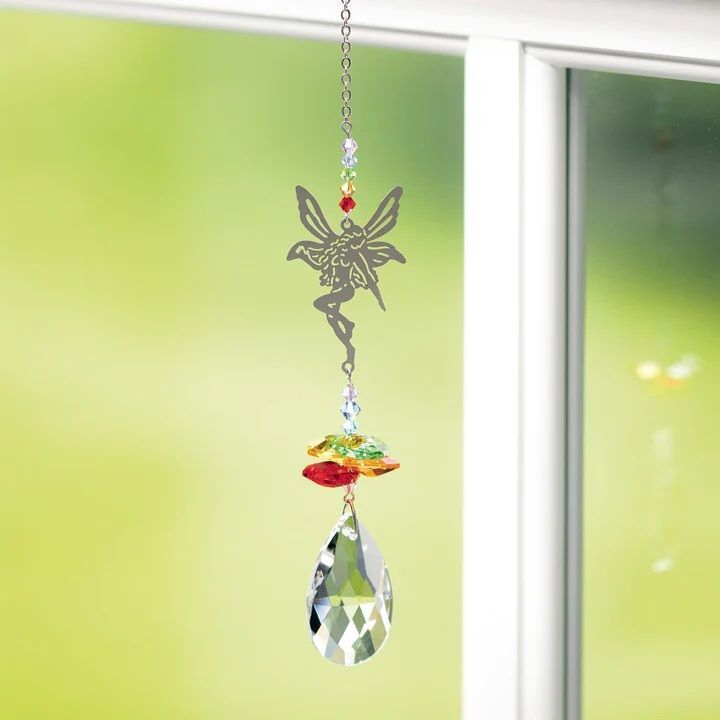 Woodstock Chimes Crystal Fantasy Suncatcher, Rainbow Fairy