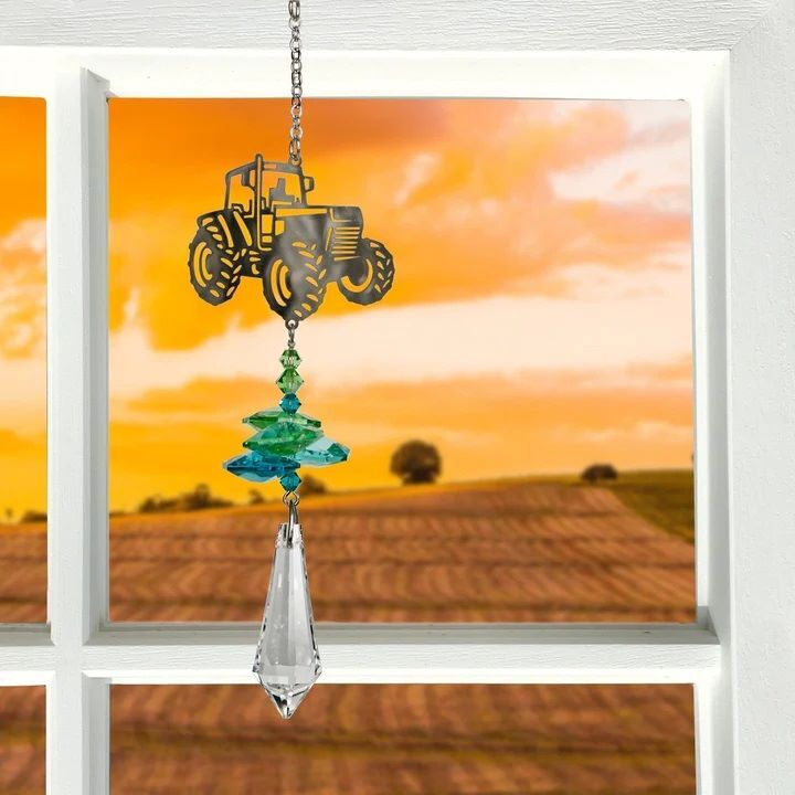 Woodstock Chimes Crystal Fantasy Suncatcher, Tractor