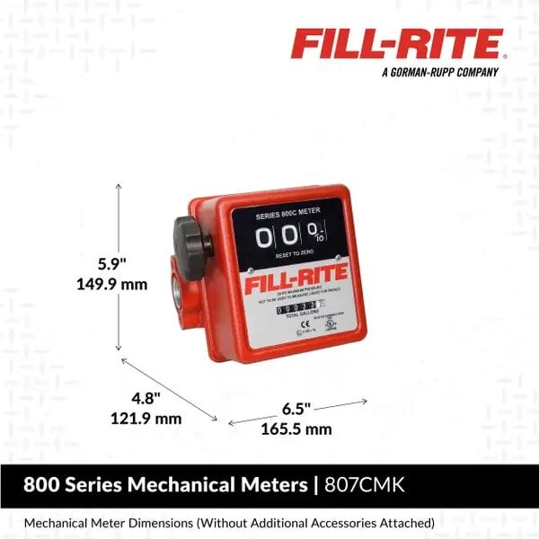 Fill-Rite 3-Digit Mechanical Fuel Transfer Meter, 5-20 GPM