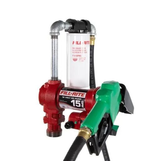 Service Rite Fuel Injection Bottle Fill-Rite Fuel Transfer Pump with Nozzle and Particulate Filter Kit, 15-GPM