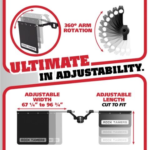 Rock Tamers Mudflap System Trailer Hitch Attachment For 2-In Hub