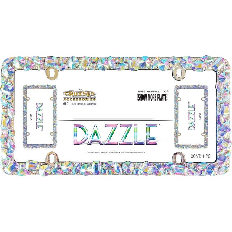 Cruiser Accessories Dazzle License Plate Chrome Frame