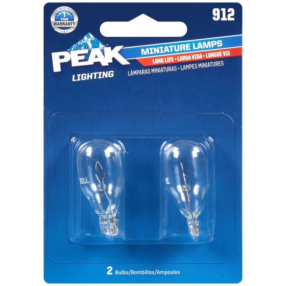 PEAK Long Life Automotive Miniature 912 Lights, 2-Pk