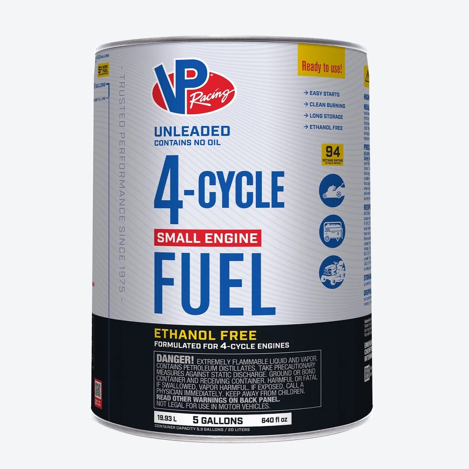 VP 4-Cycle Fuel: Ethanol-Free Small Engine Fuel, 5-Gal