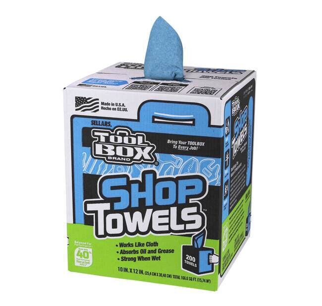 Tool Box Blue Z400 Center-Pull Shop Towels, 200-Ct