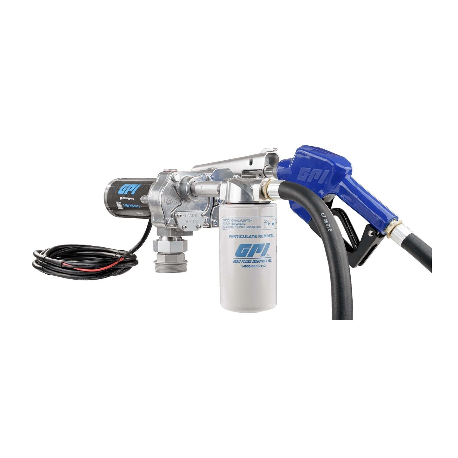 GPI Fuel Transfer Pump With Automatic Shut-Off Unleaded Nozzle & Filter, 12-V, 15 GPM