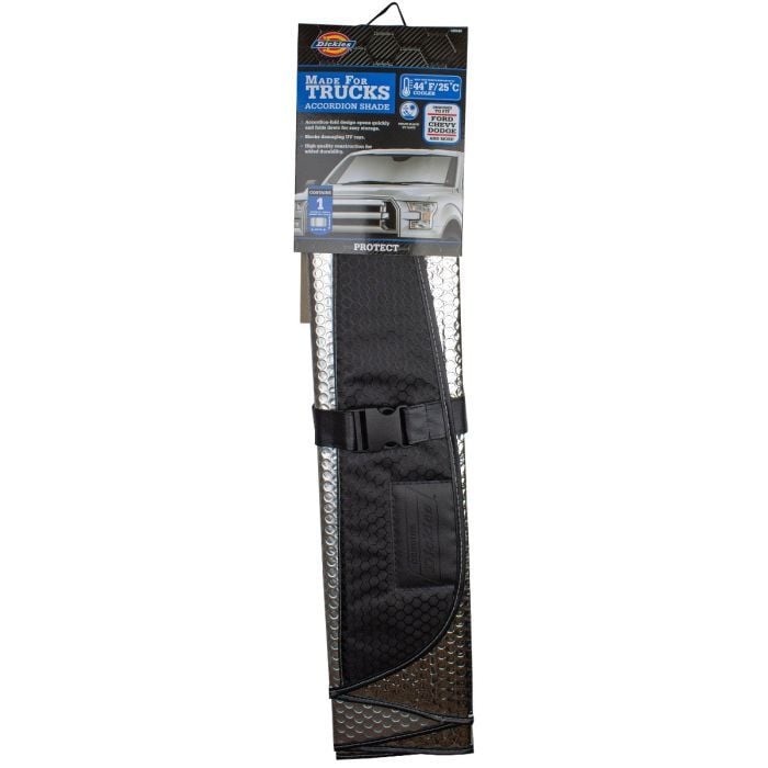 Dickies Silver Accordion Truck Sunshade, 30 1/2-In x 63-In