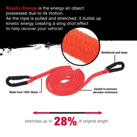 Erickson 103,960-Lb Kinetic Recovery Rope, 2-In X 30-Ft