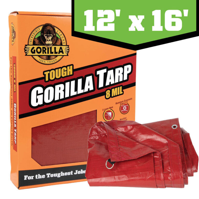 Gorilla Tough Tarp, Red, 12 ft. x 16 ft. - Poly Tarps | Gorilla