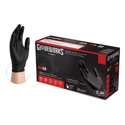 Gloveworks Black 5-Mil Nitrile Gloves, 100-Ct