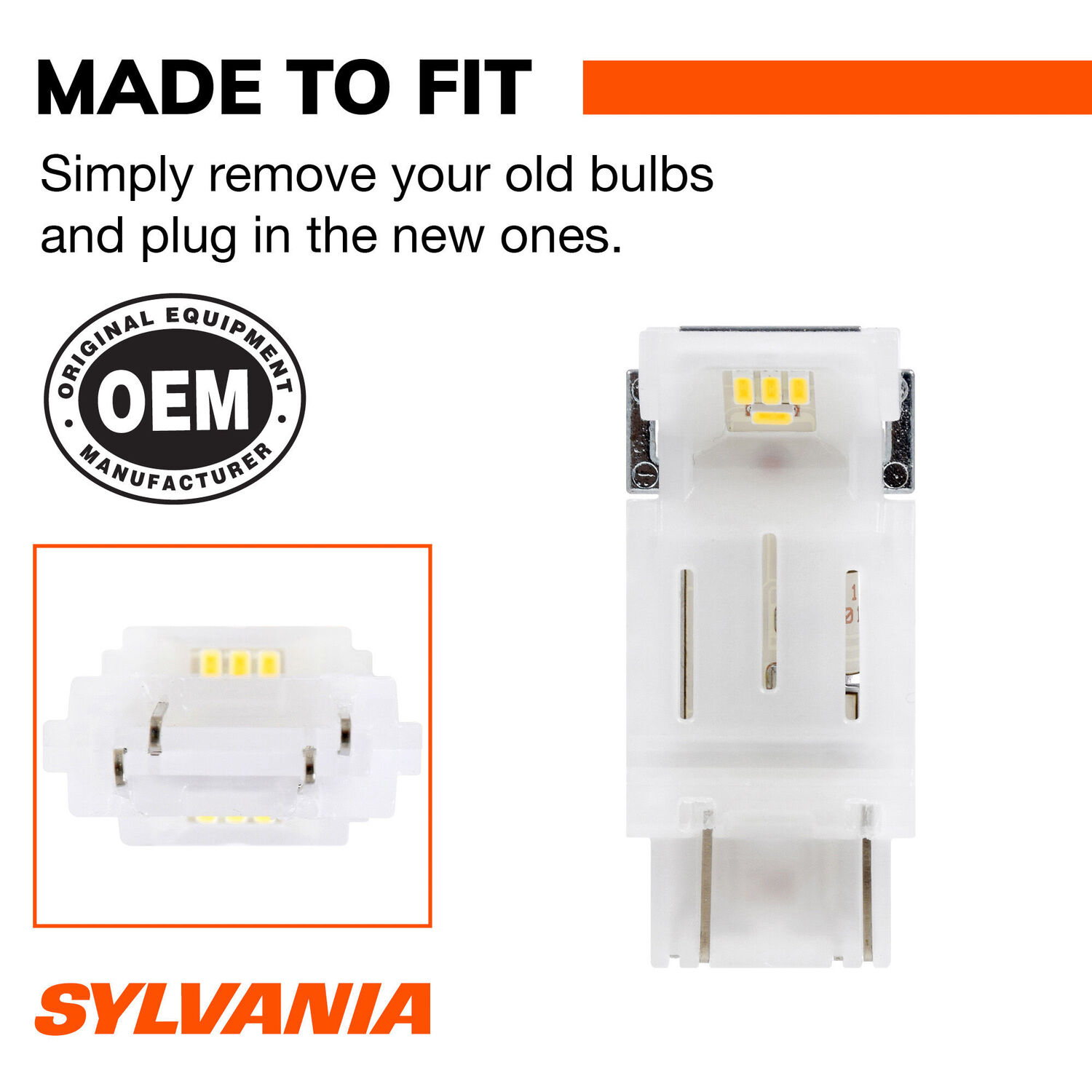 Sylvania Automotive 3157 White LED Mini Bulb, 2-Pk