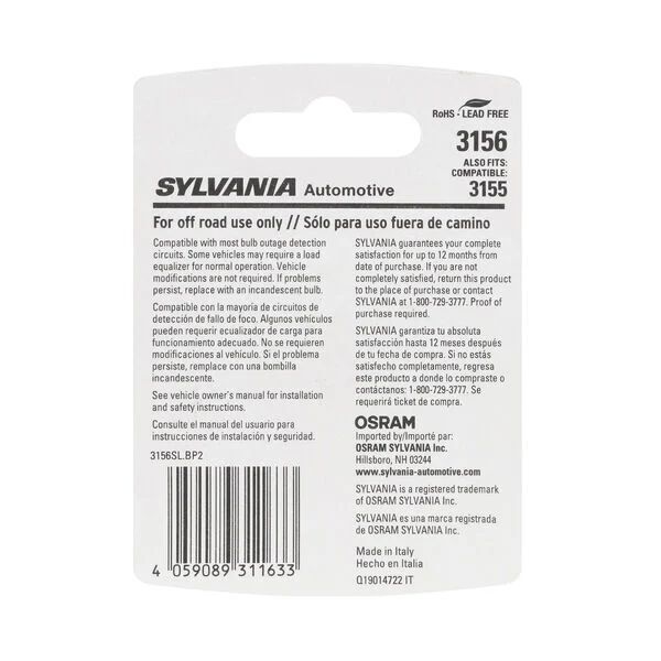 Sylvania 3156 White LED Mini Bulb, 2-Pk