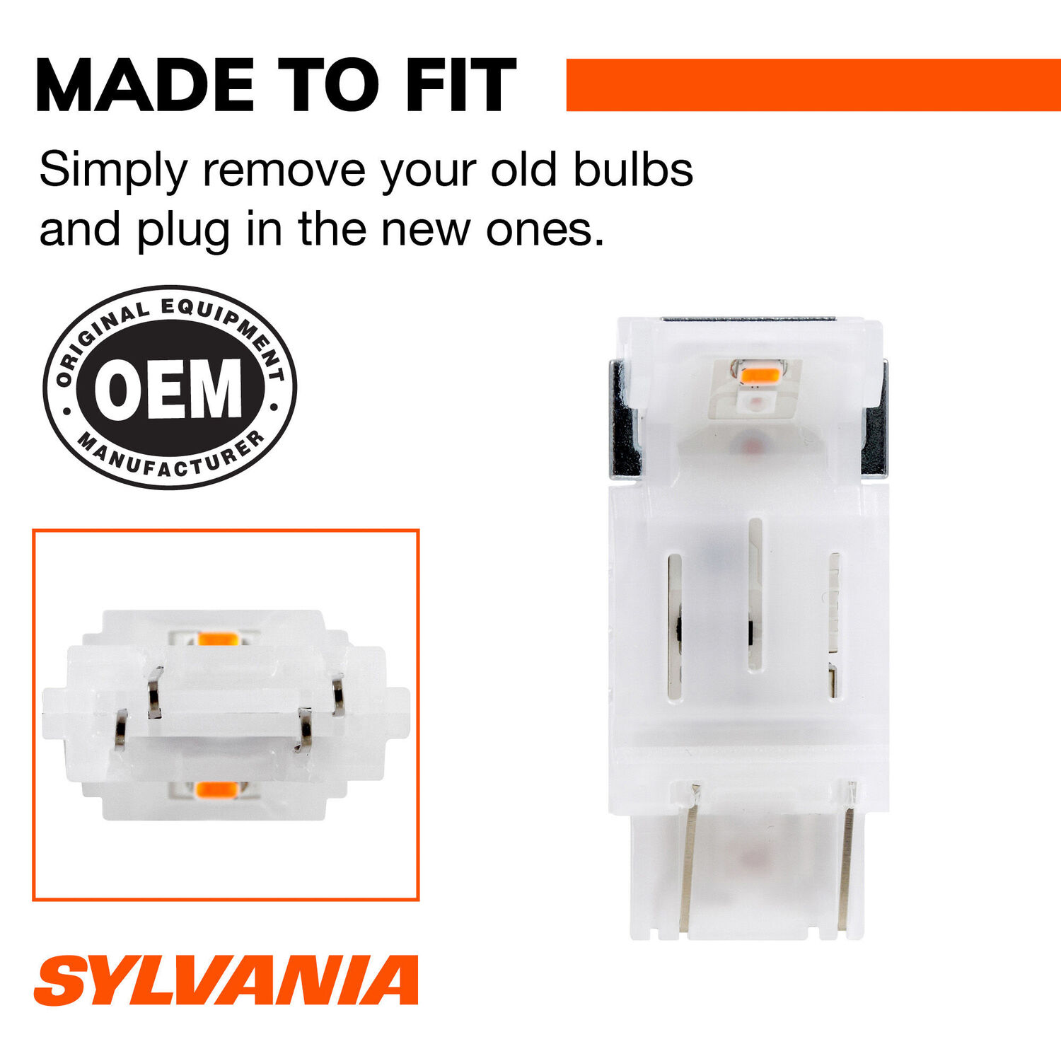 Sylvania Automotive 3157A Amber LED Mini Bulb, 2-Pk