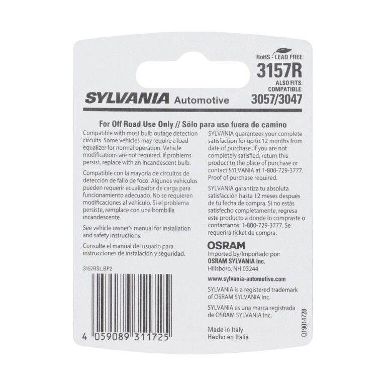 Sylvania Automotive 3157R Red LED Mini Bulb, 2-Pk