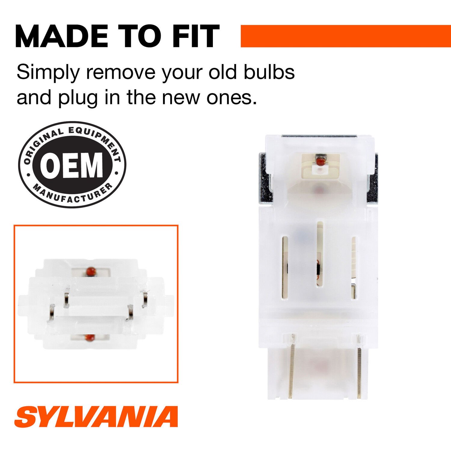 Sylvania Automotive 3157R Red LED Mini Bulb, 2-Pk