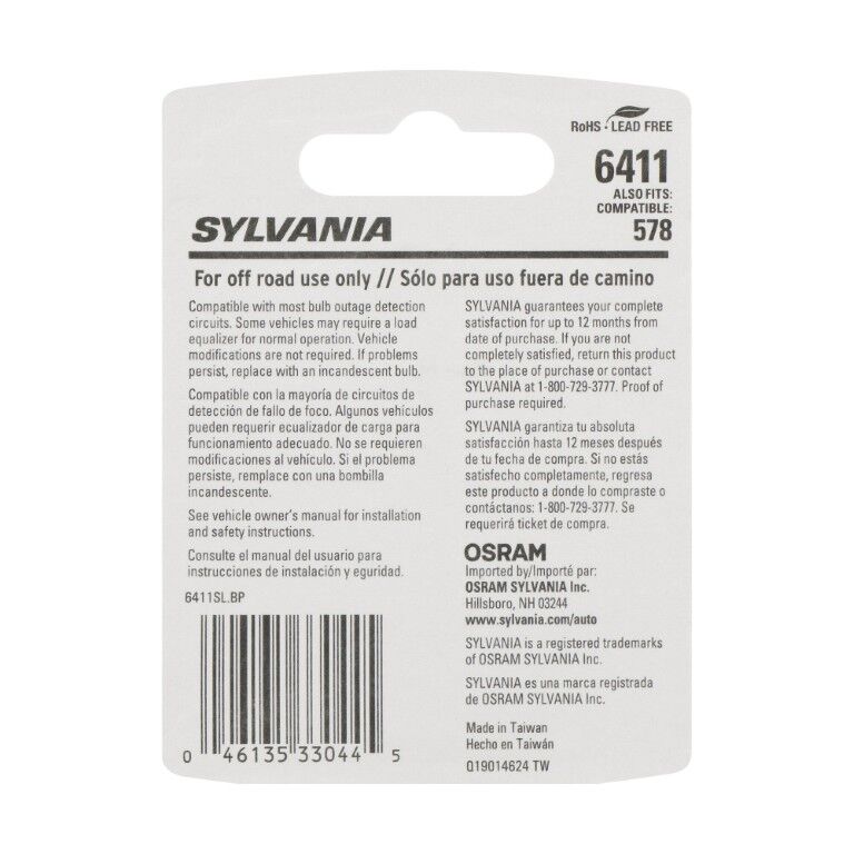 Sylvania Automotive 6411 White LED Mini Bulb