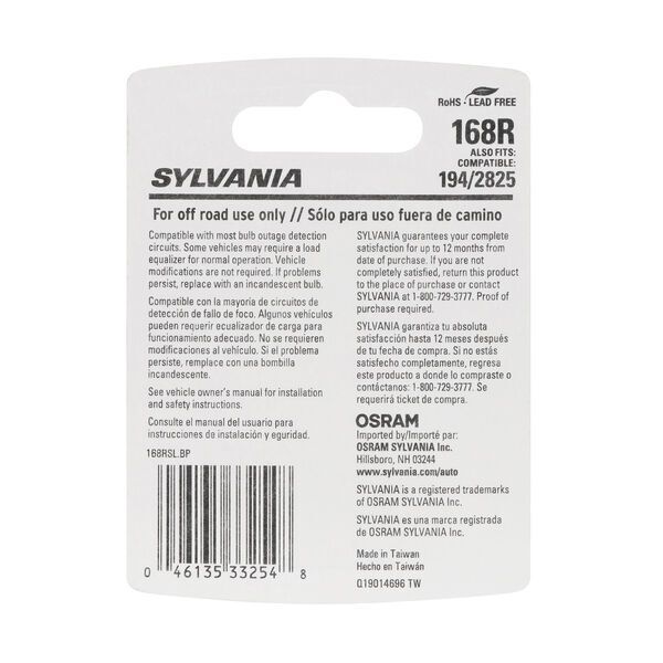 Sylvania 168R Red LED Mini Bulb