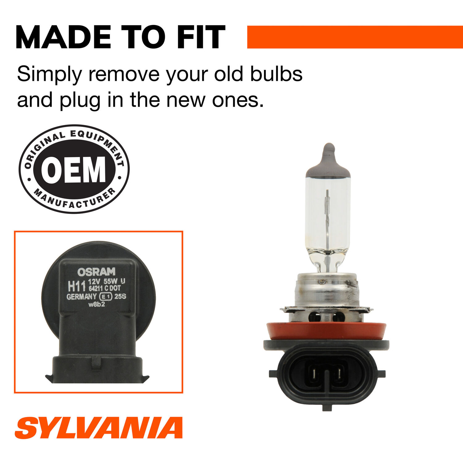 Sylvania XtraVision H11 Halogen Headlight Bulb