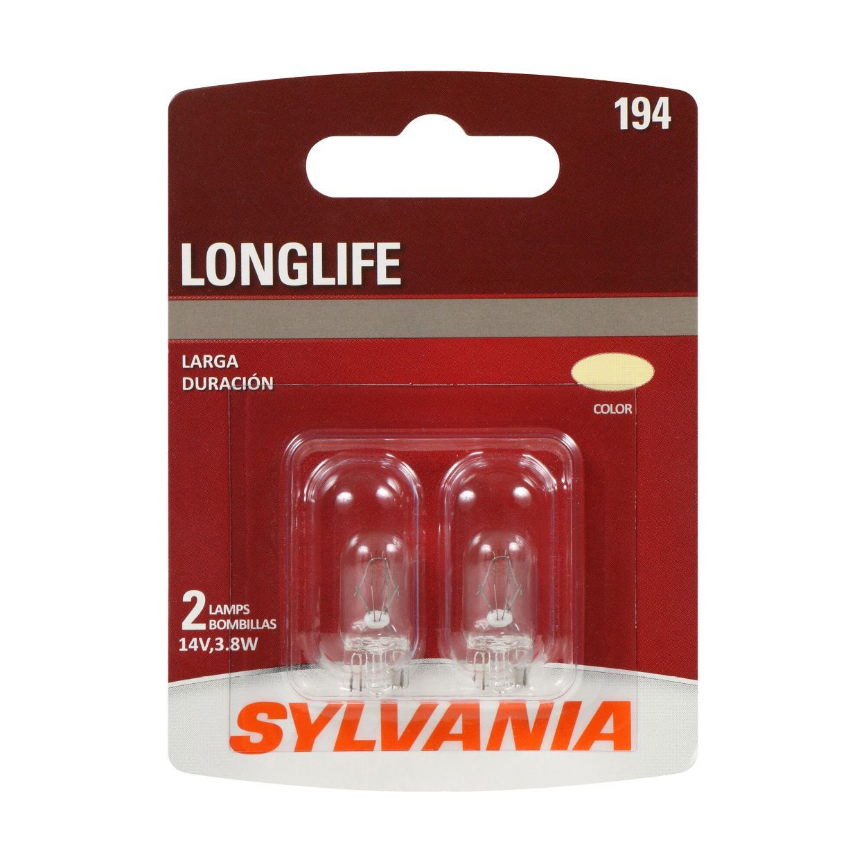 Sylvania 194 Long Life Mini Bulb, 2-Pk