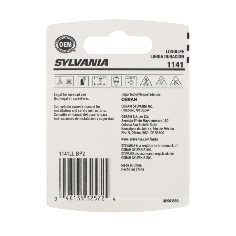 Sylvania Automotive 1141 Long Life Mini Bulb, 2-Pk