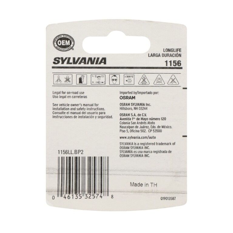 Sylvania Automotive 1156 Long Life Mini Bulb, 2-Pk